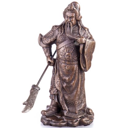 Asiatica Bronzefigur Legendärer Chinesischer General Guan Yu 18x9x20cm