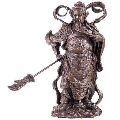Asiatica Bronzefigur Legendärer Chinesischer General Guan Yu 25x16x20cm