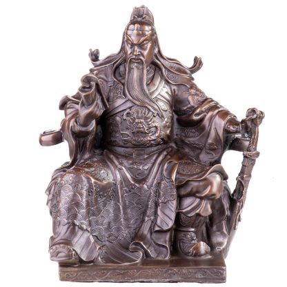 Asiatica Bronzefigur Legendärer Chinesischer General Guan Yu 26x24x23cm