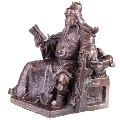 Asiatica Bronzefigur Legendärer Chinesischer General Guan Yu 26x24x23cm2
