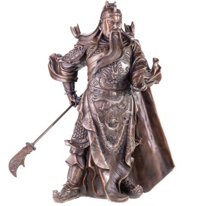Asiatica Bronzefigur Legendärer Chinesischer General Guan Yu 48x38x30cm