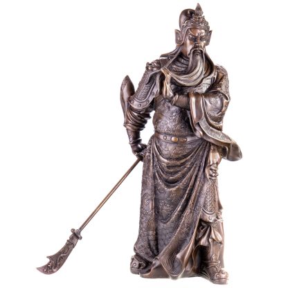 Asiatica Bronzefigur Legendärer Chinesischer General Guan Yu 61x40x40cm
