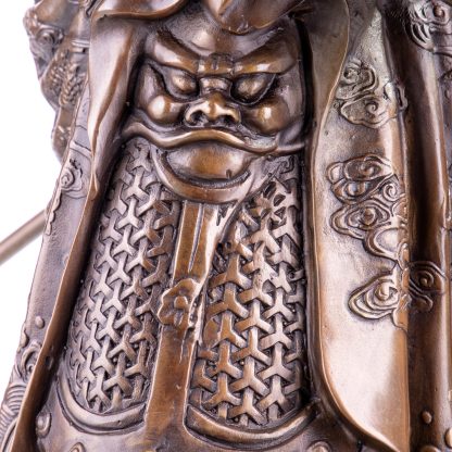 Asiatica Bronzefigur Legendärer Chinesischer General Guan Yu 61x40x40cm2