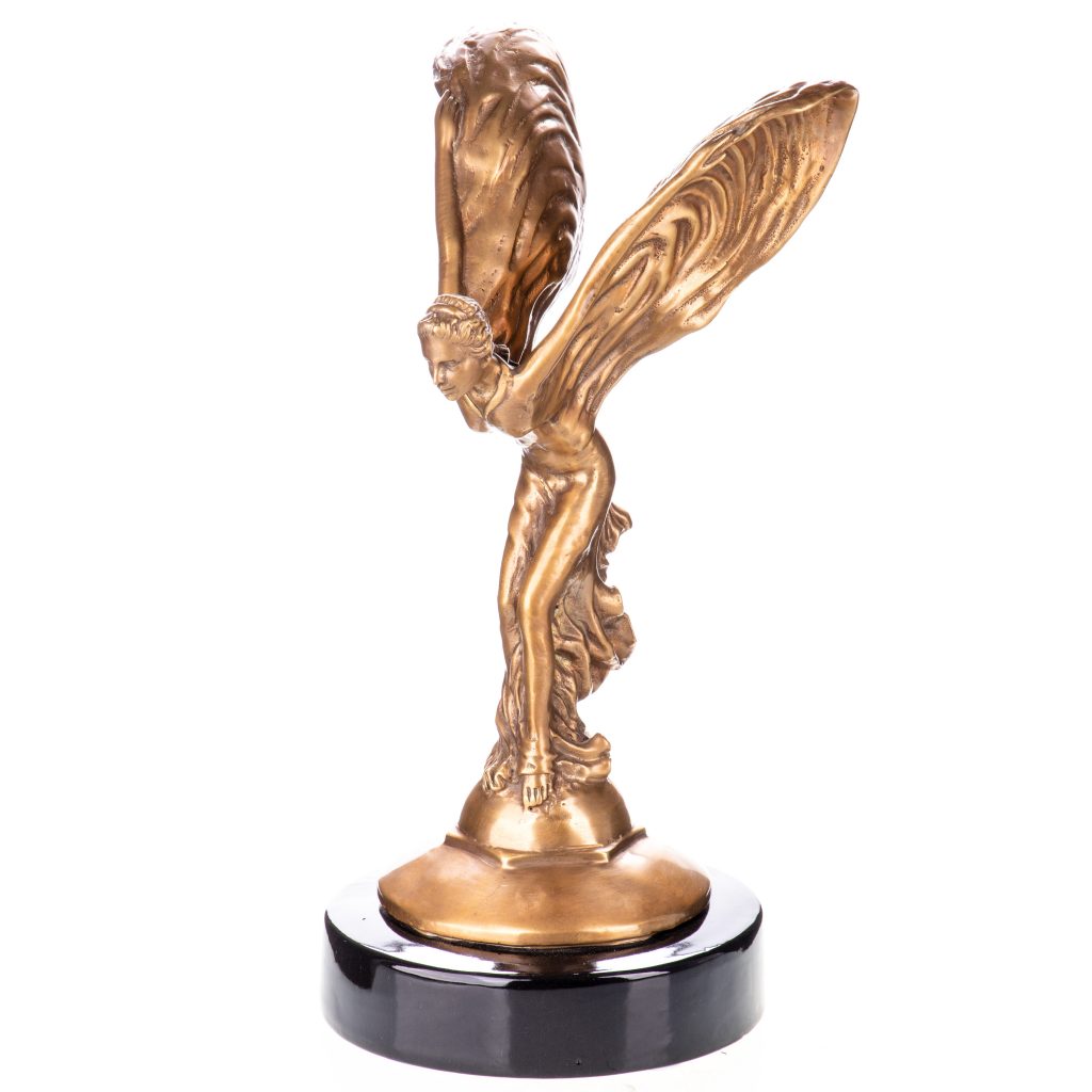 Bronzefigur Emily auf Porzellan Sockel 33x15x15cm Bronzefigur Emily auf Porzellan Sockel 33x15x15cm