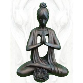 Yoga Spirit Manipur - Solarplexuschakra Steinguss Bronze Optik 61x50x31cm
