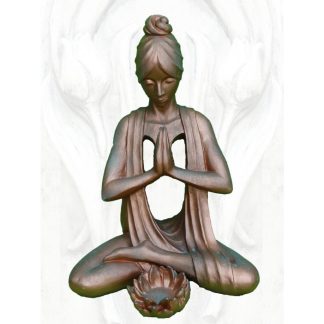 Yoga Spirit Manipur - Solarplexuschakra Steinguss Kupfereffekt 61x50x31cm