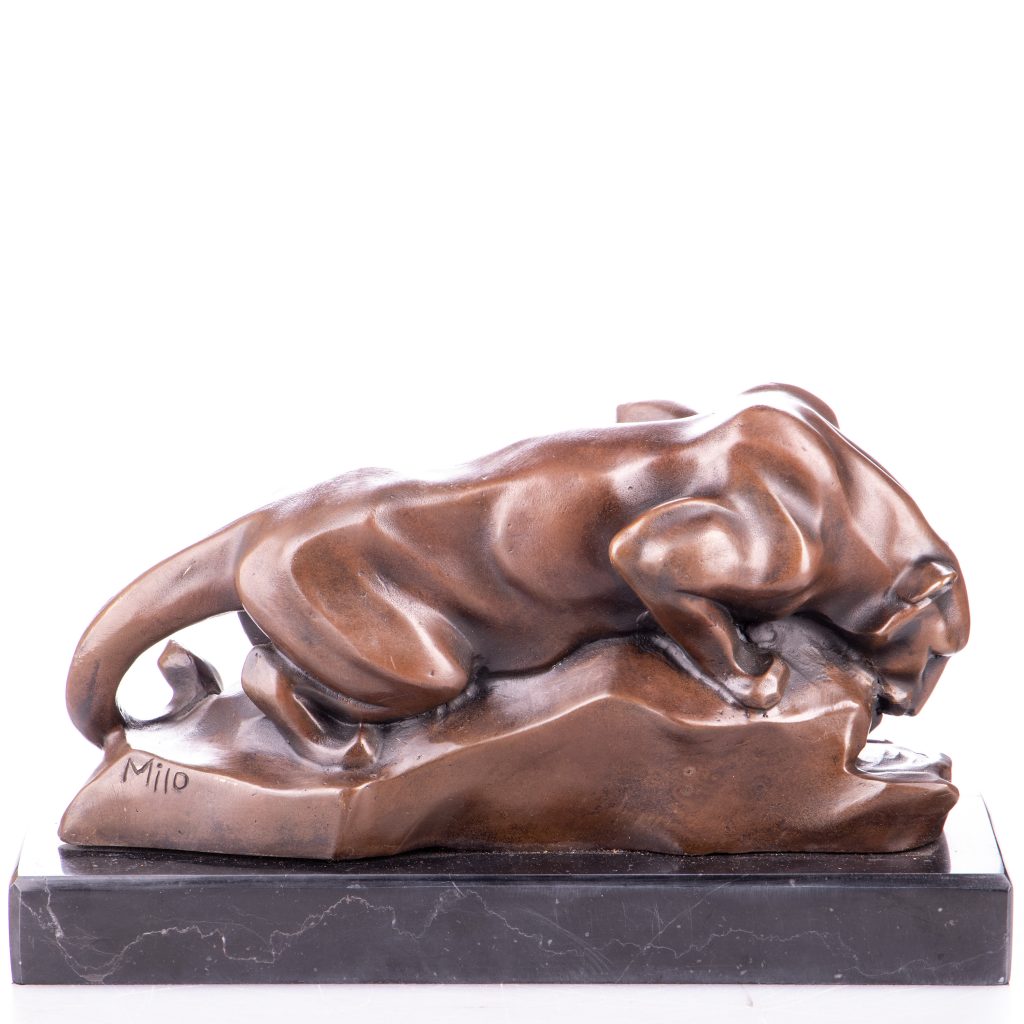 Art Deko Bronzefigur Panther 17x28x10cm