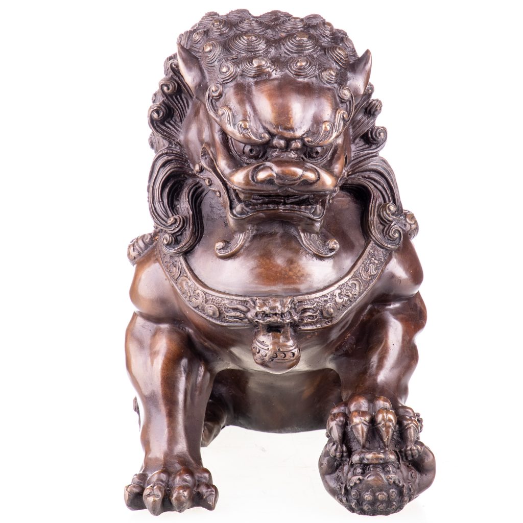 Asiatica Bronzefigur Chinesischer Tempelwächter Löwe rechts 27x17x28cm Asiatica Bronzefigur Chinesischer Tempelwächter Löwe rechts 27x17x28cm