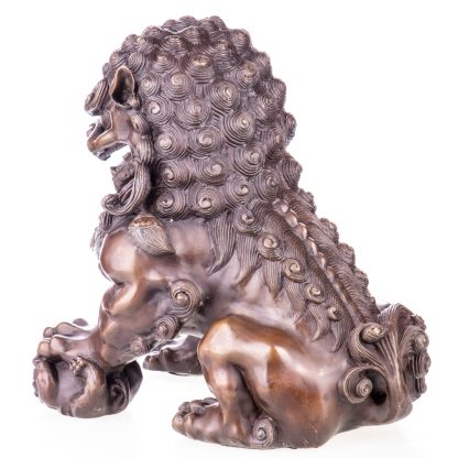 Asiatica Bronzefigur Chinesischer Tempelwächter Löwe rechts 27x17x28cm2