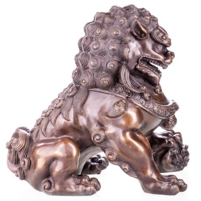 Asiatica Bronzefigur "Chinesischer Tempelwächter Löwe" rechts 27x17x28cm – Bild 4