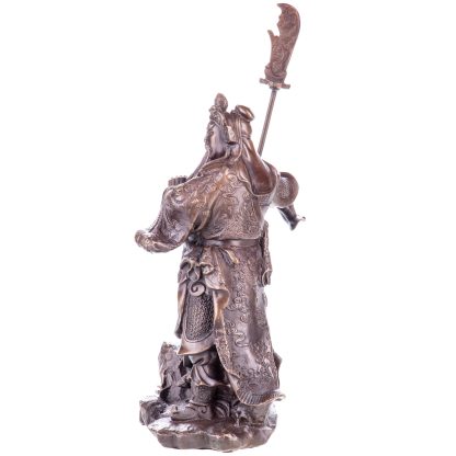 Asiatica Bronzefigur Legendärer Chinesischer General Guan Yu 30x15x11cm2
