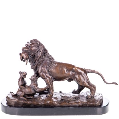 Bronzefigur Löwe mit Welpen 28x43x18cm