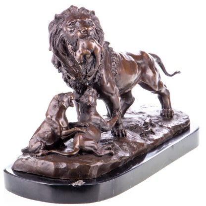 Bronzefigur "Löwe mit Welpen" 28x43x18cm – Bild 4