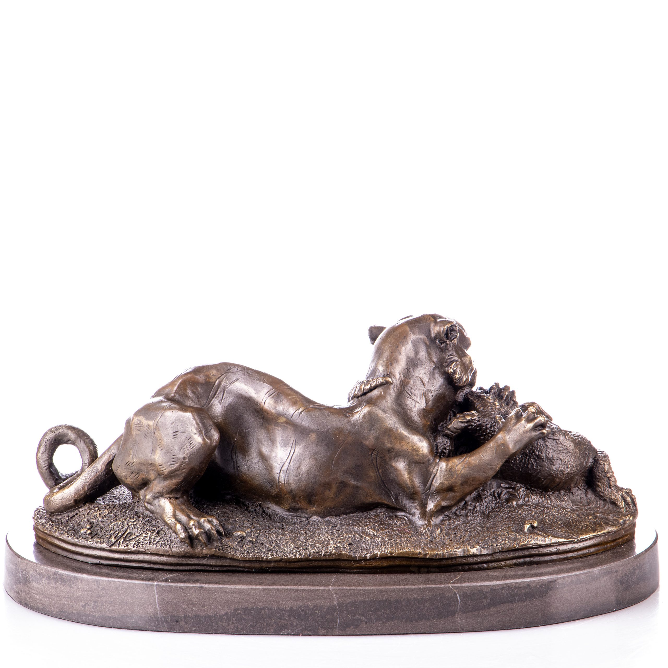 Bronzefigur Tiger und Krokodil 17x38x23cm3 Bronzefigur "Tiger und Krokodil" 17x38x23cm – Bild 3