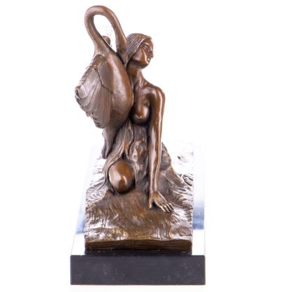 Art Deco Bronzefigur Leda und Schwan nach A.Gennarelli 25x45x13cm – Bild 4