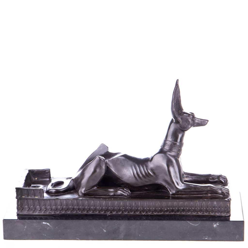 Bronzefigur Anubis Weinflaschenhalter 22x34x13cm