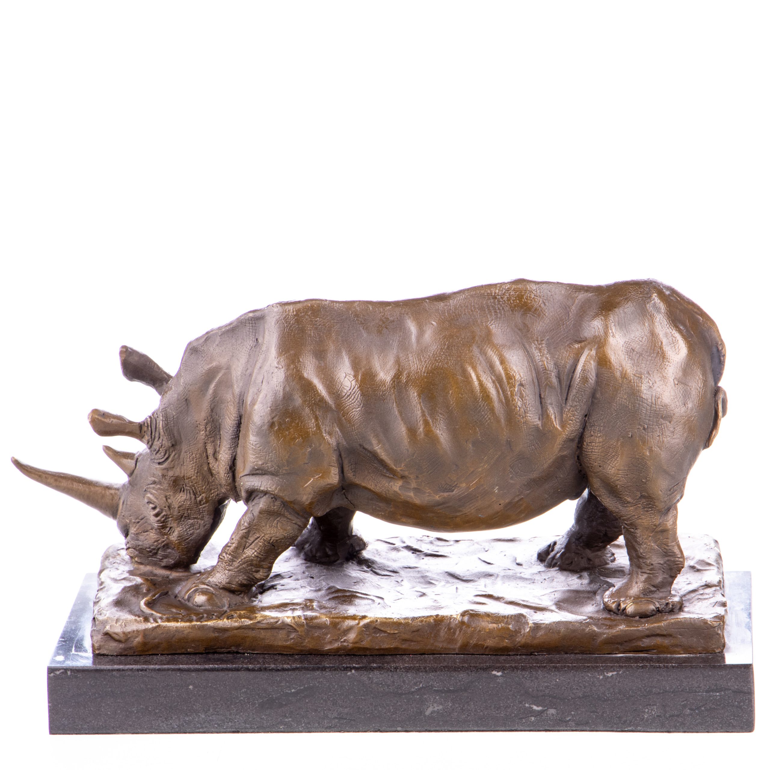 Bronzefigur Nashorn 19x32x13cm2 Bronzefigur Nashorn 19x32x13cm2