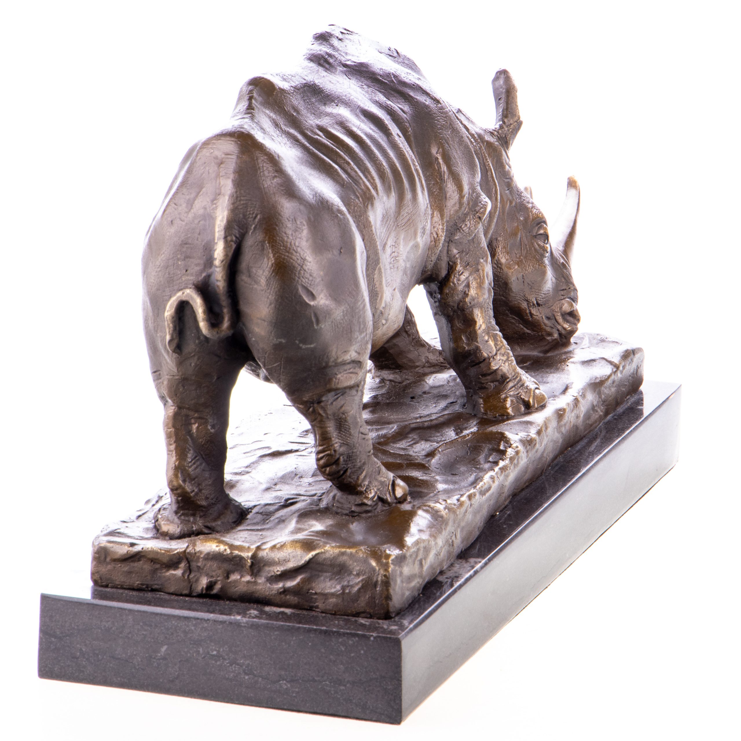 Bronzefigur Nashorn 19x32x13cm3 Bronzefigur Nashorn 19x32x13cm – Bild 3
