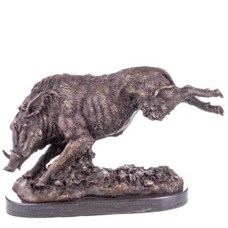 Bronzefigur Wildschwein 19x29x10cm