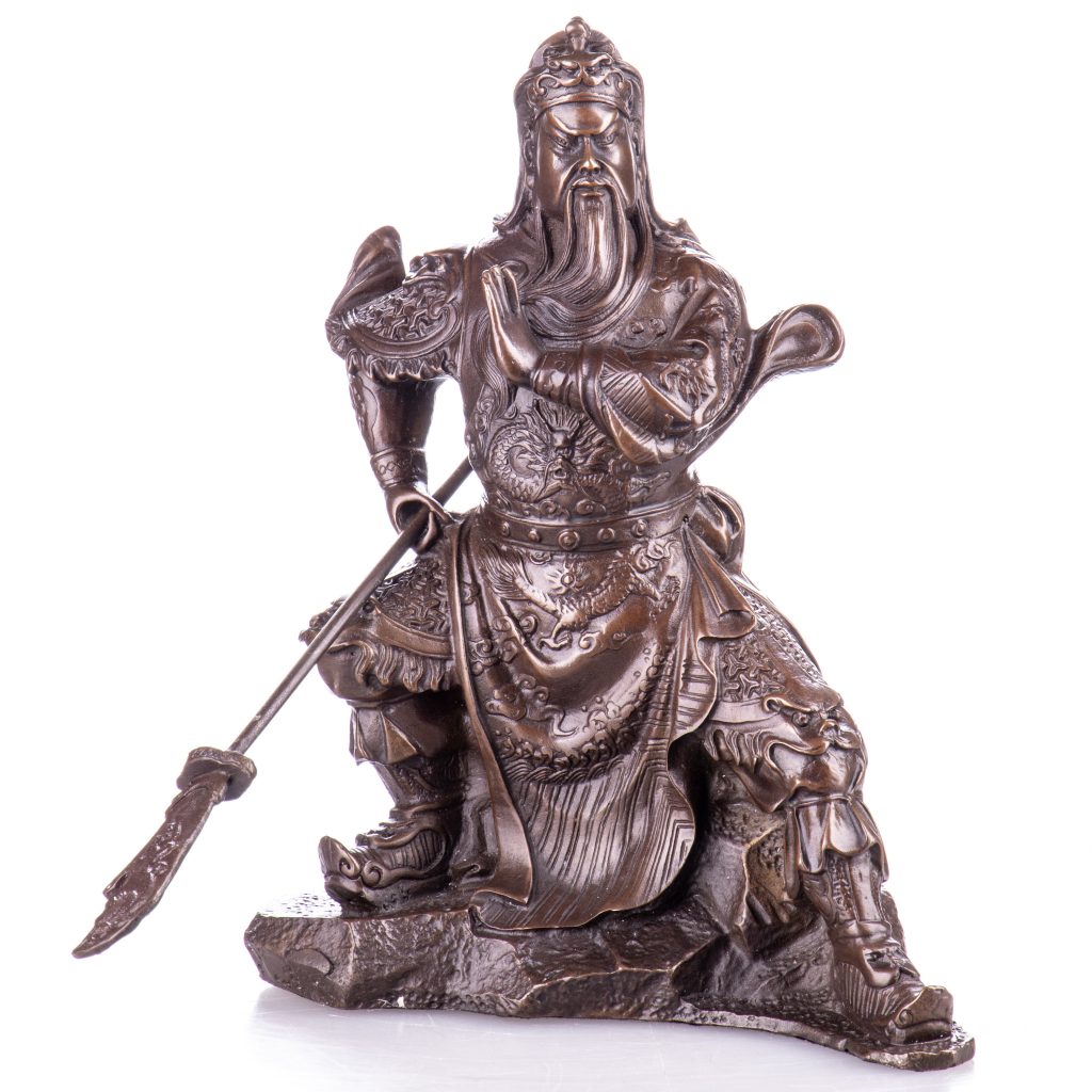 Asiatica Bronzefigur Legendärer Chinesischer General Guan Yu 24x20x20cm