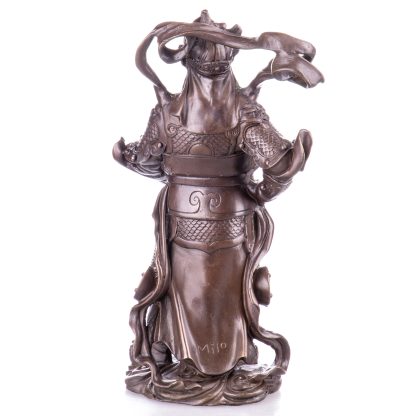 Asiatica Bronzefigur Wei Tuo Beschützer Buddhistischer Kloster 24x12x12xcm – Bild 3