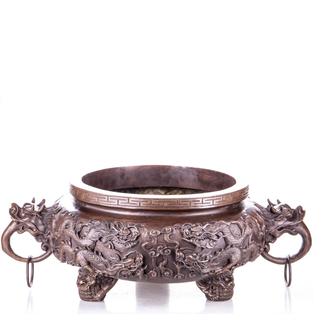 Asiatica Bronzeschale mit Drachen 26x70x52cm Asiatica Bronzeschale mit Drachen 26x70x52cm