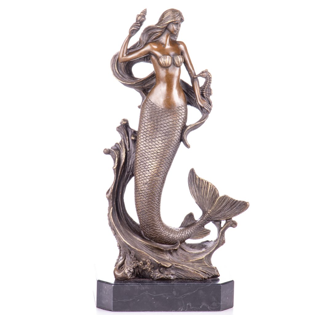 Bronzefigur Meerjungfrau 33x17x10cm