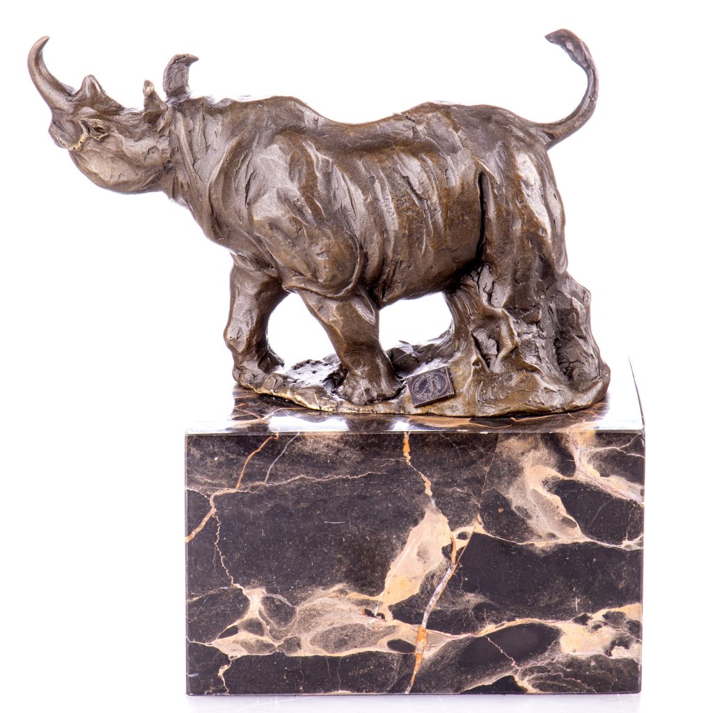 Bronzefigur Nashorn 19x19x8cm Bronzefigur Nashorn 19x19x8cm