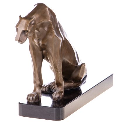 Art Deco Bronzefigur Panther sitzend 23x30x10cm2