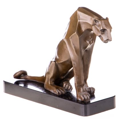 Art Deco Bronzefigur Panther sitzend 23x30x10cm3
