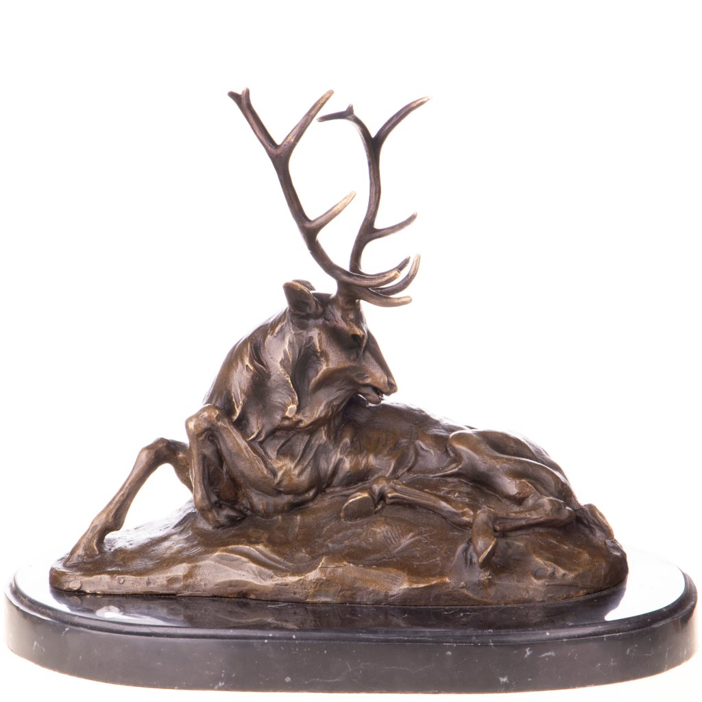Bronzefigur Hirsch 27x34x20cm