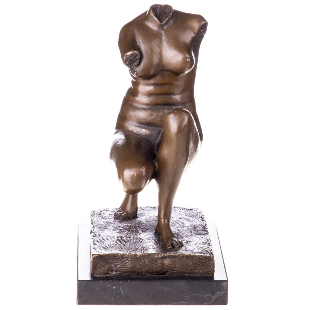 Moderne Bronzefigur Nackter weiblicher Torso 22x15x12cm