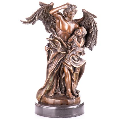 Bronzefigur Engel mit Kind 45x32x20cm