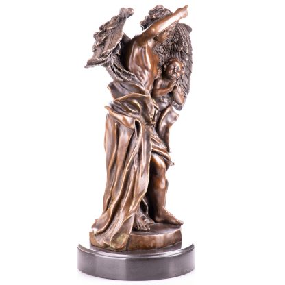 Bronzefigur Engel mit Kind 45x32x20cm2