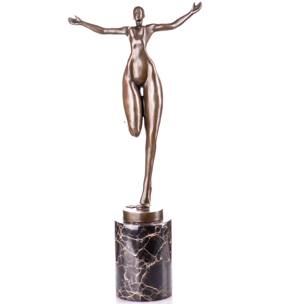 Moderne Bronzefigur Weiblicher Akt 42x19x15cm