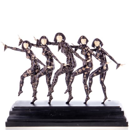 Art Deco Bronzefigur Tänzerinnen The Girls nach D.H.Chiparus 43x60x19cm