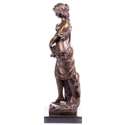 Jugendstil Bronzefigur Blumenmädchen 67x22x22cm – Bild 3
