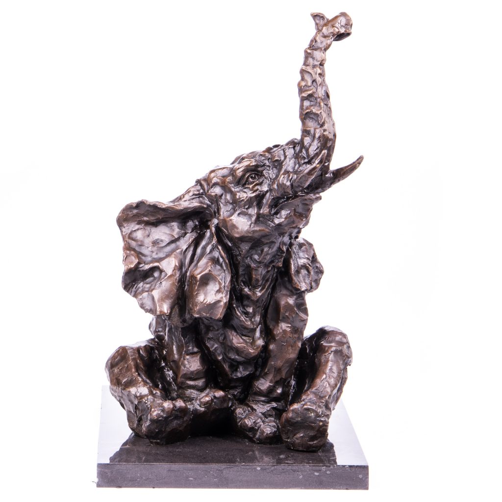 Moderne Bronzefigur Elefant 58x48x33cm