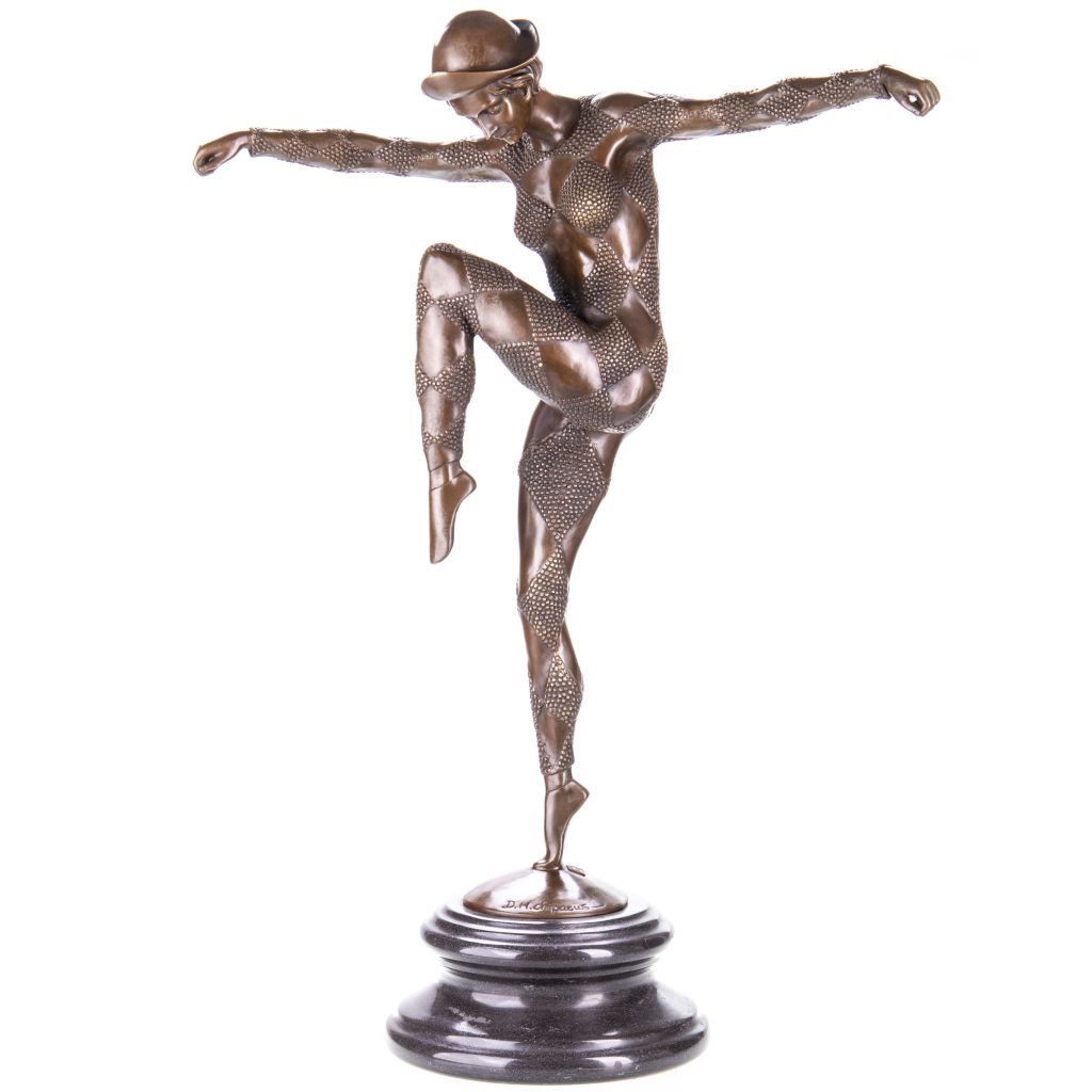 Art Deco Bronzefigur Tänzerin 70x52x24cm Art Deco Bronzefigur Tänzerin 70x52x24cm