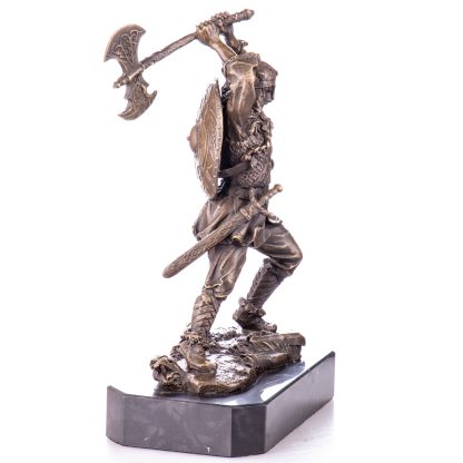 Bronzefigur Wikinger mit Streitaxt 26x17x10cm2