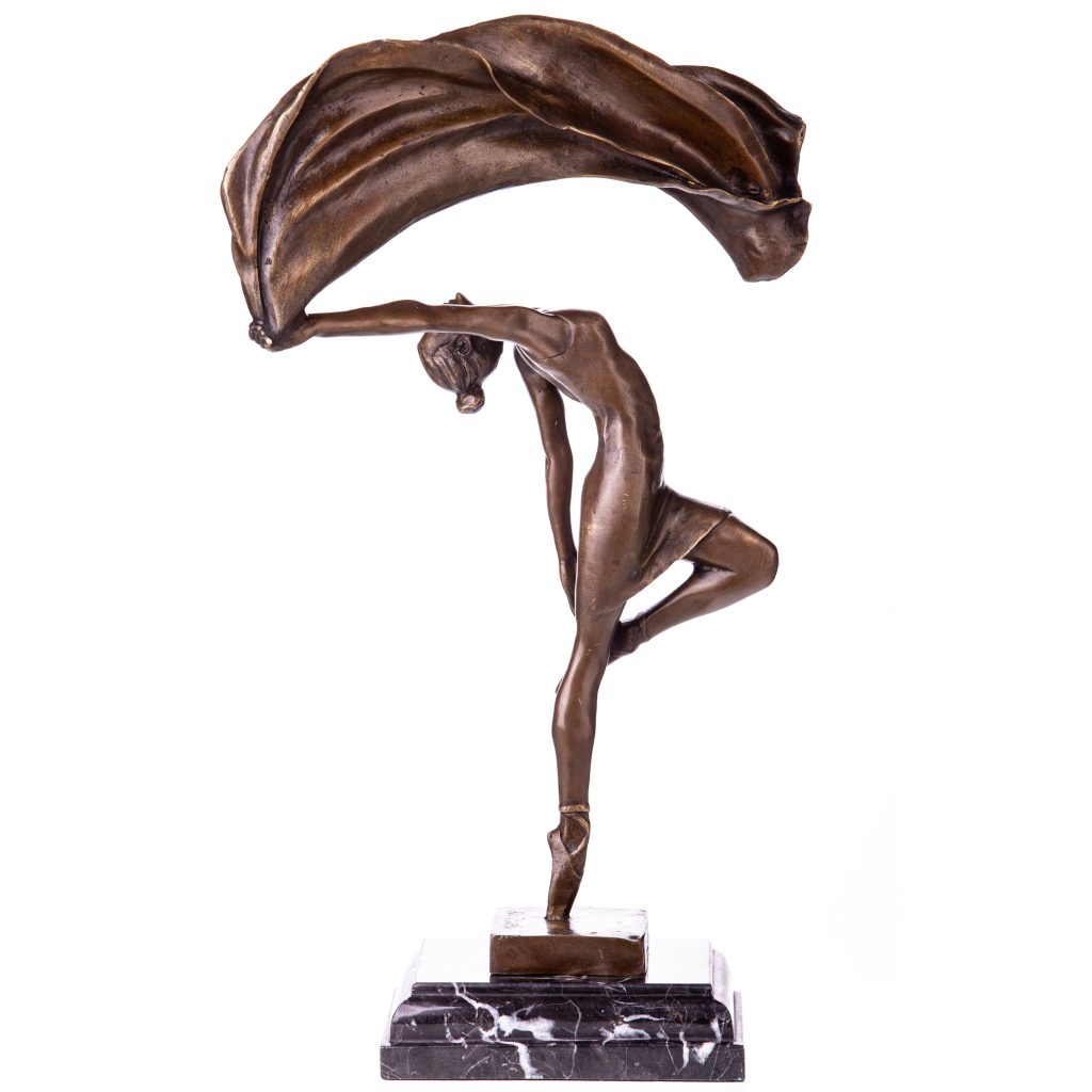 Bronze Figur Ballerina mit Tuch 47x28x17cm
