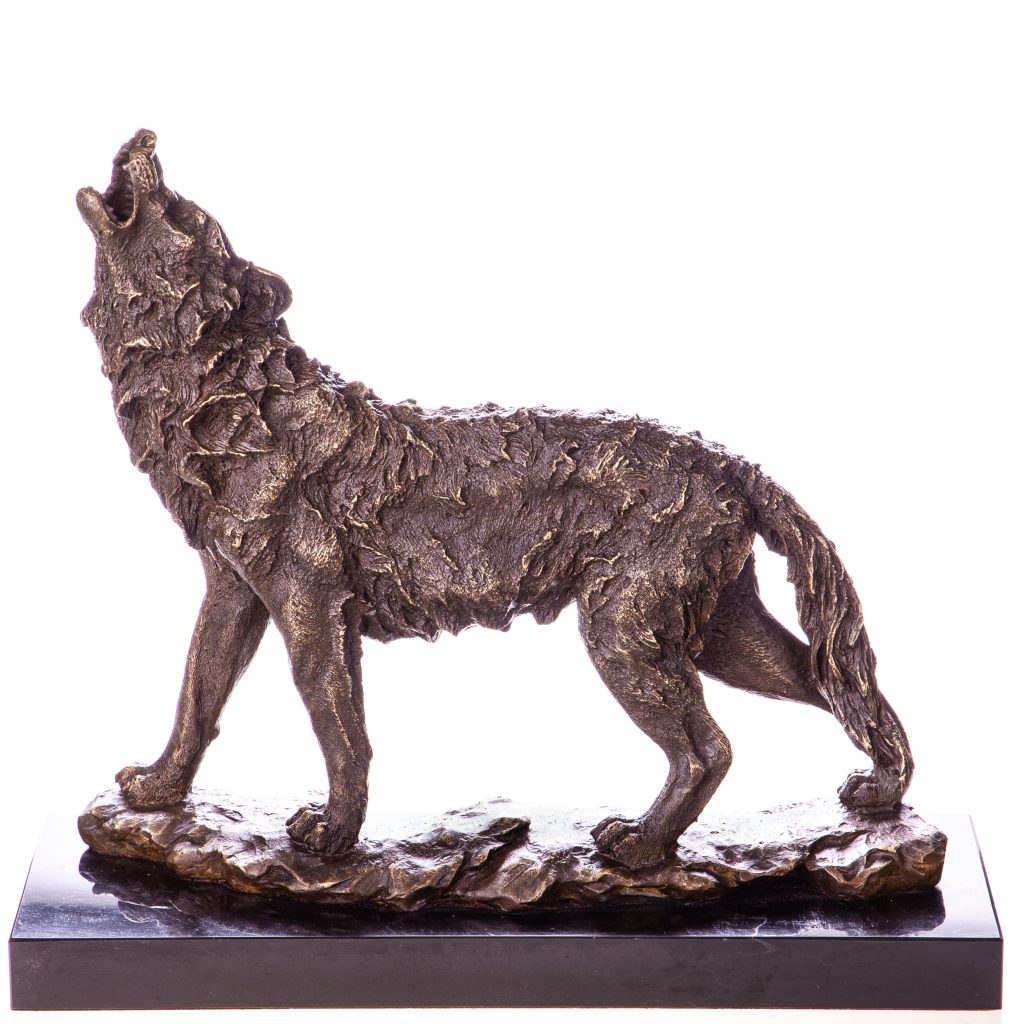 Bronze Figur Wolf 34x38x13cm Bronze Figur Wolf 34x38x13cm