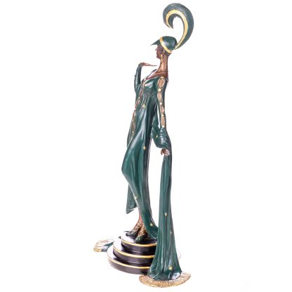 Farbige Art Deco Bronzefigur Frau 44x22x11cm – Bild 3