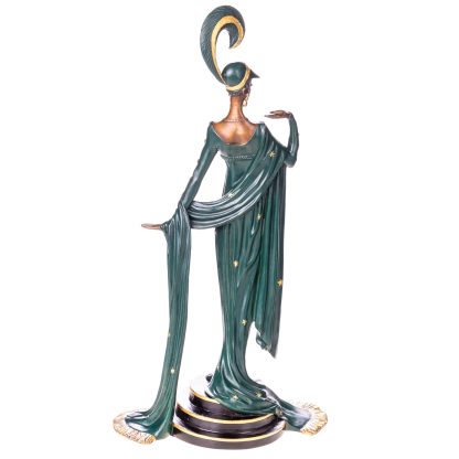 Farbige Art Deco Bronzefigur Frau 44x22x11cm – Bild 4