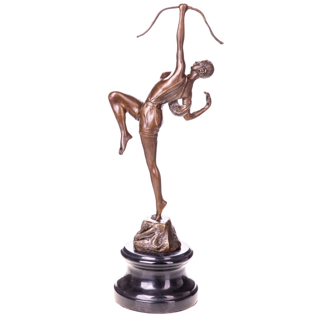 Art Deco Bronzefigur Diana mit Bogen 45x18x12cm Art Deco Bronzefigur Diana mit Bogen 45x18x12cm