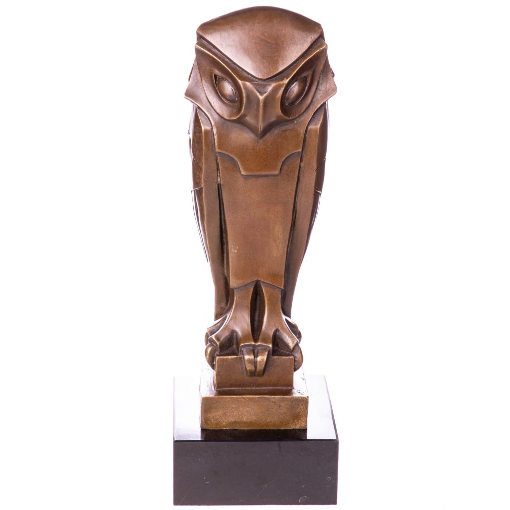 Art Deco Bronzefigur Eule 36x12x12cm