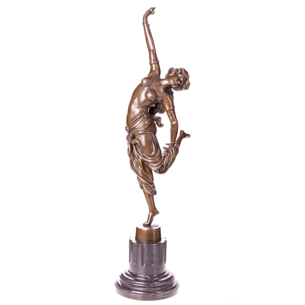 Art-Deco-Bronzefigur-Taenzerin-65x19x17cm