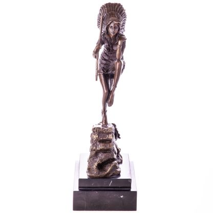 Bronze Figur Western Indianerin 40x16x12cm2