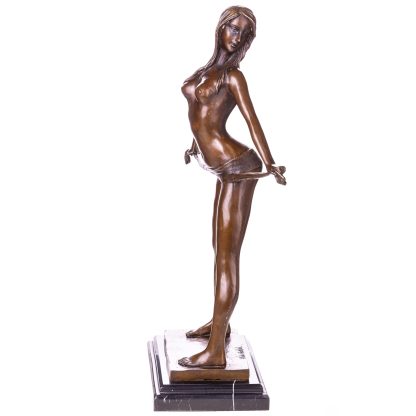 Erotische Bronzefigur weiblicher Akt 49x25x14cm – Bild 4