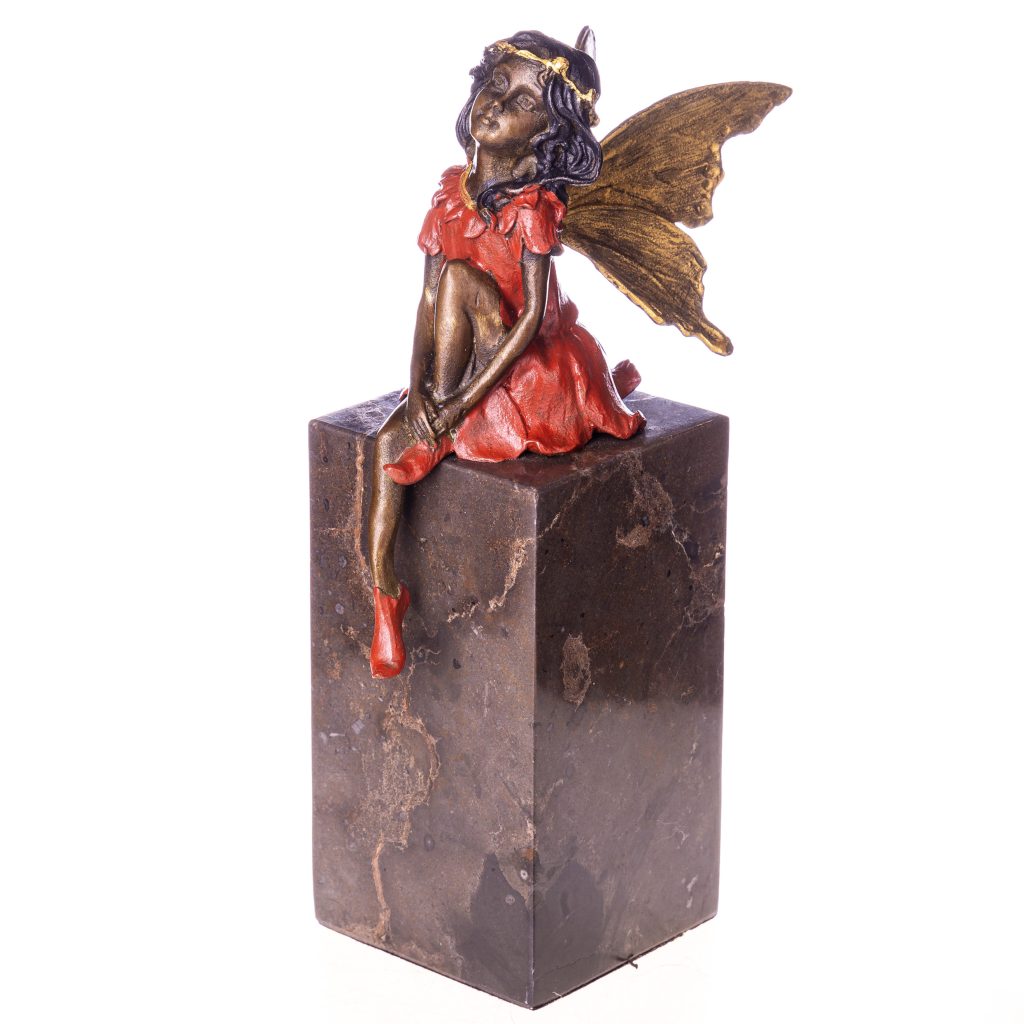 Farbige-Bronzefigur-Elfe-23x13x7cm